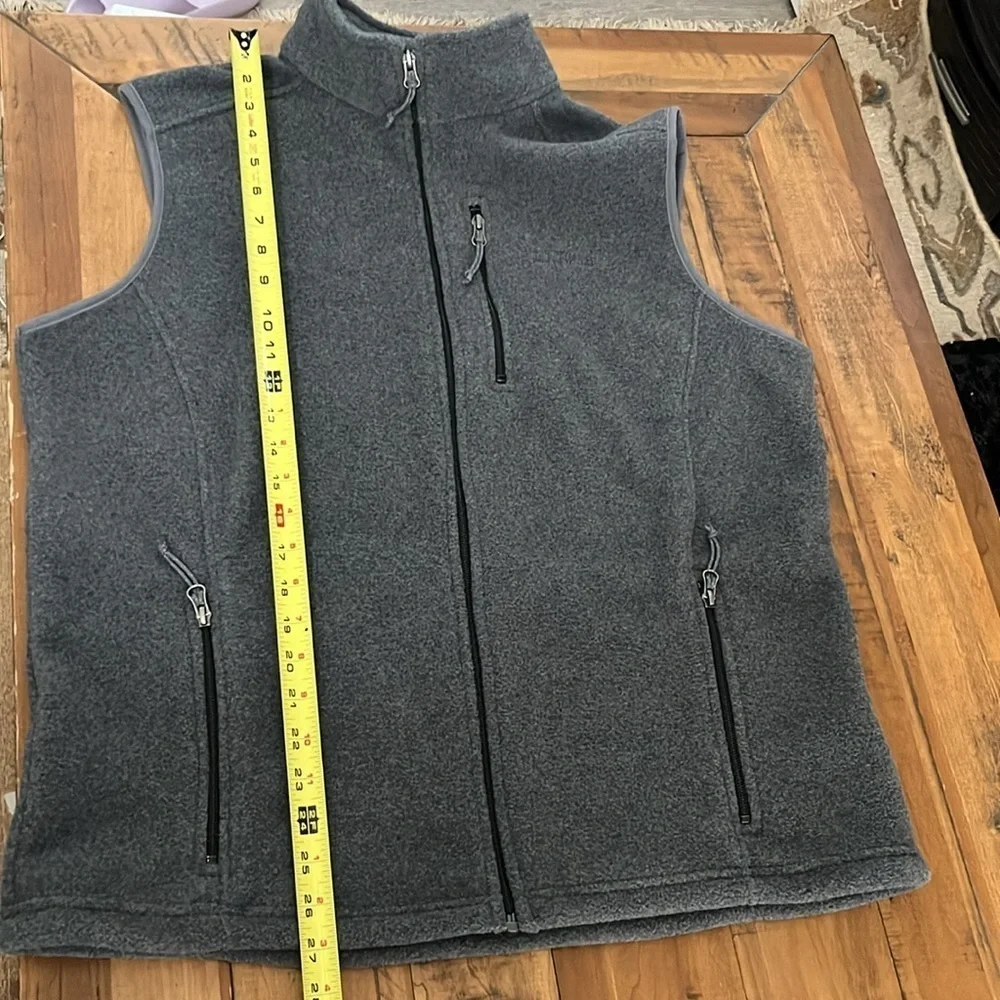 LLBean gray fleece vest, large tall